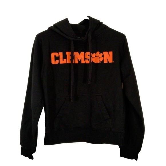 Victory Other - Clemson Youth Med Black Hoodie Pass-through Pocket Drawstring Football Victory